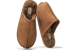 Project Cloud Mens Slippers 100% Genuine Leather with Ultra Soft Memory Foam Insole Scuff House Slippers for Men - Lightweight and Non-Slip Cozy Men Footwear(Colin)
