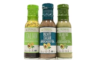 VORAGA Primal Kitchen Dressing & Marinade, Made w/ Avocado Oil (Dreamy Italian, Italian Vinaigrette,Cilantro Lime) Paleo, Soy Free, Dairy Free, Gluten Free Pack of 3