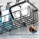 KEGII 3-Piece Shower Caddy Adhesive Stainless Steel Black view 3