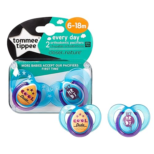 Tommee Tippee Closer to Nature Everyday Pacifier, Blue, 6-18