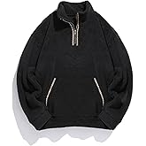 ZAFUL Men 1/4 Zipper Sweatshirt Ethnic Aztec Printed Kangaroo Pocket Fall Winter Pullovers Jacket Unisex Hoodie Tops