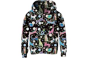 BFUSTYLE Girls 3D Print Pullover Hoodies With Pocket Kids Hooded Sweatshirt Size 4-14 Years