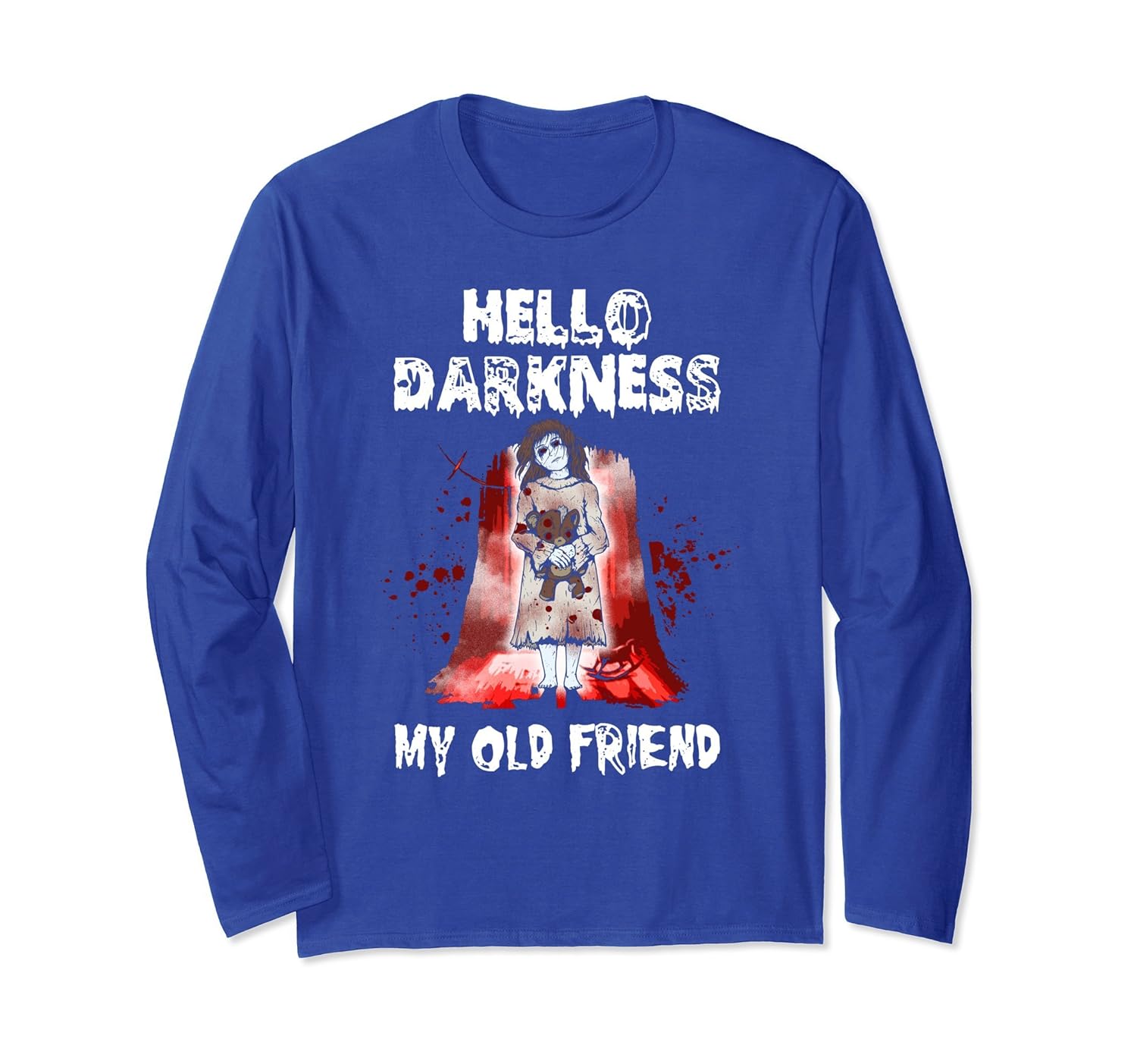 Hello Darkness My Old Friend Halloween Long Sleeve T-shirt-Rose