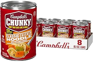 Campbell’s Chunky Soup, Classic Chicken Noodle Soup, 16.1 Oz Can (Case of 8)