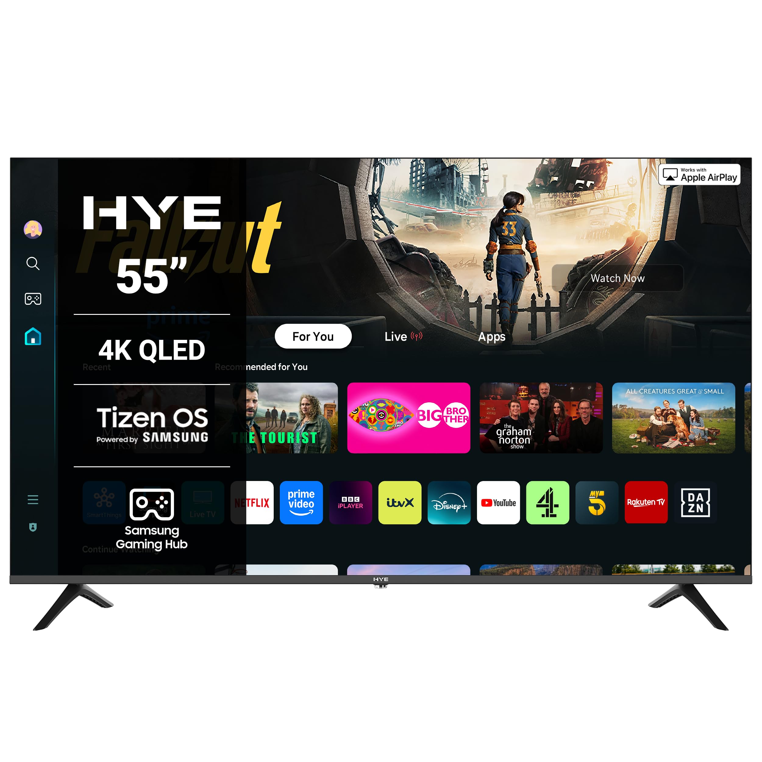 HYE 55" QLED Smart TV - 4K Ultra HD, Sam...