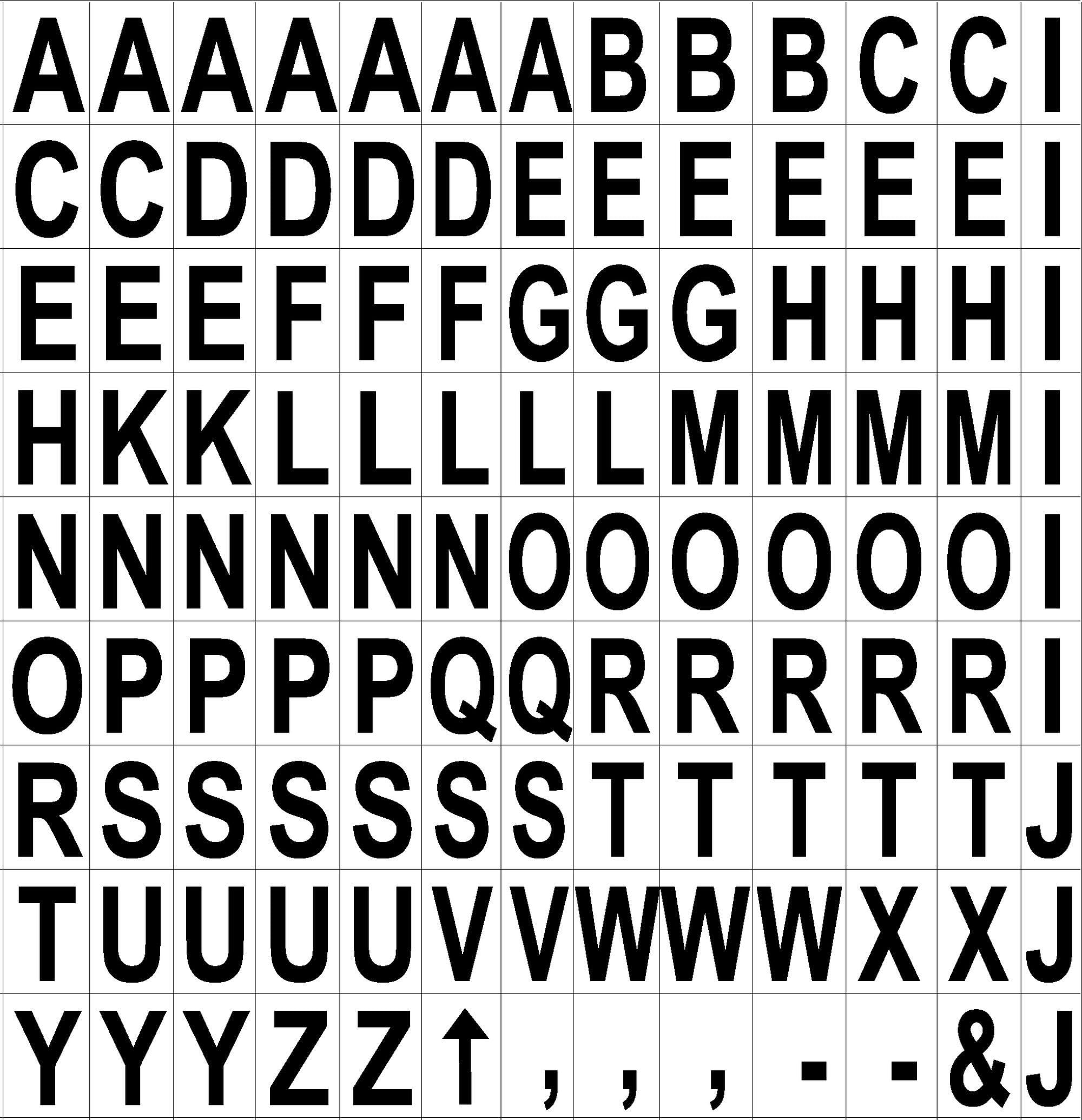 MasterVision Interchangeable Magnetic Board Accessories, Letters, Black, 0,75"h