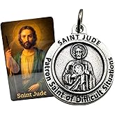 Westmon Works Saint Jude Medal Italian Metal Medallion with Patron of Lost Causes USA Made Laminated Holy Prayer Card
