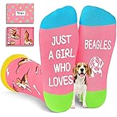HAPPYPOP Dog Lover Gifts - Husky Shepherd Socks for Women, Beagle Lovers Christmas Gifts