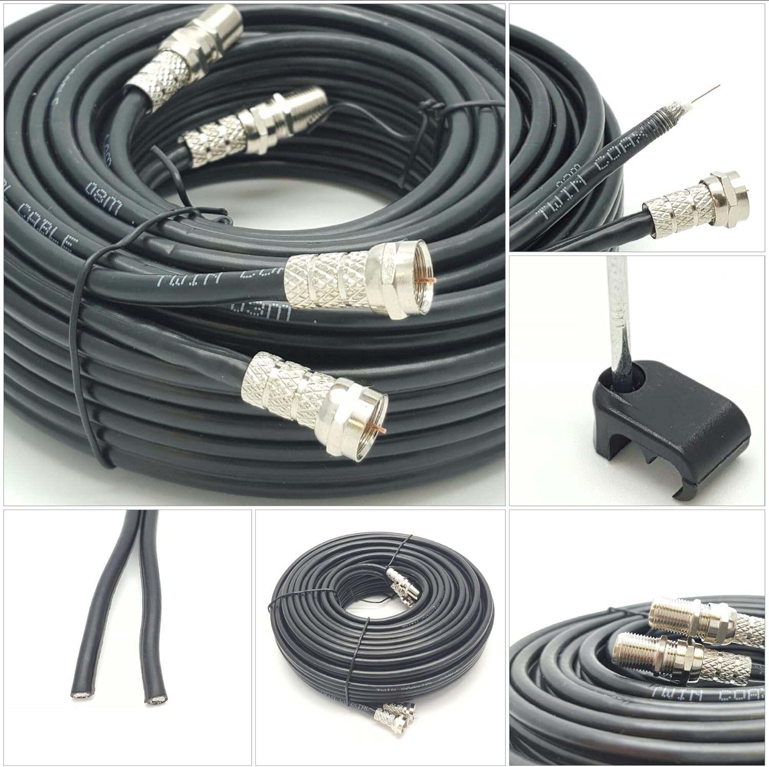 SSL Satellites 50 m Twin Satellite Shotgun Coax Cable Amazon.co.uk