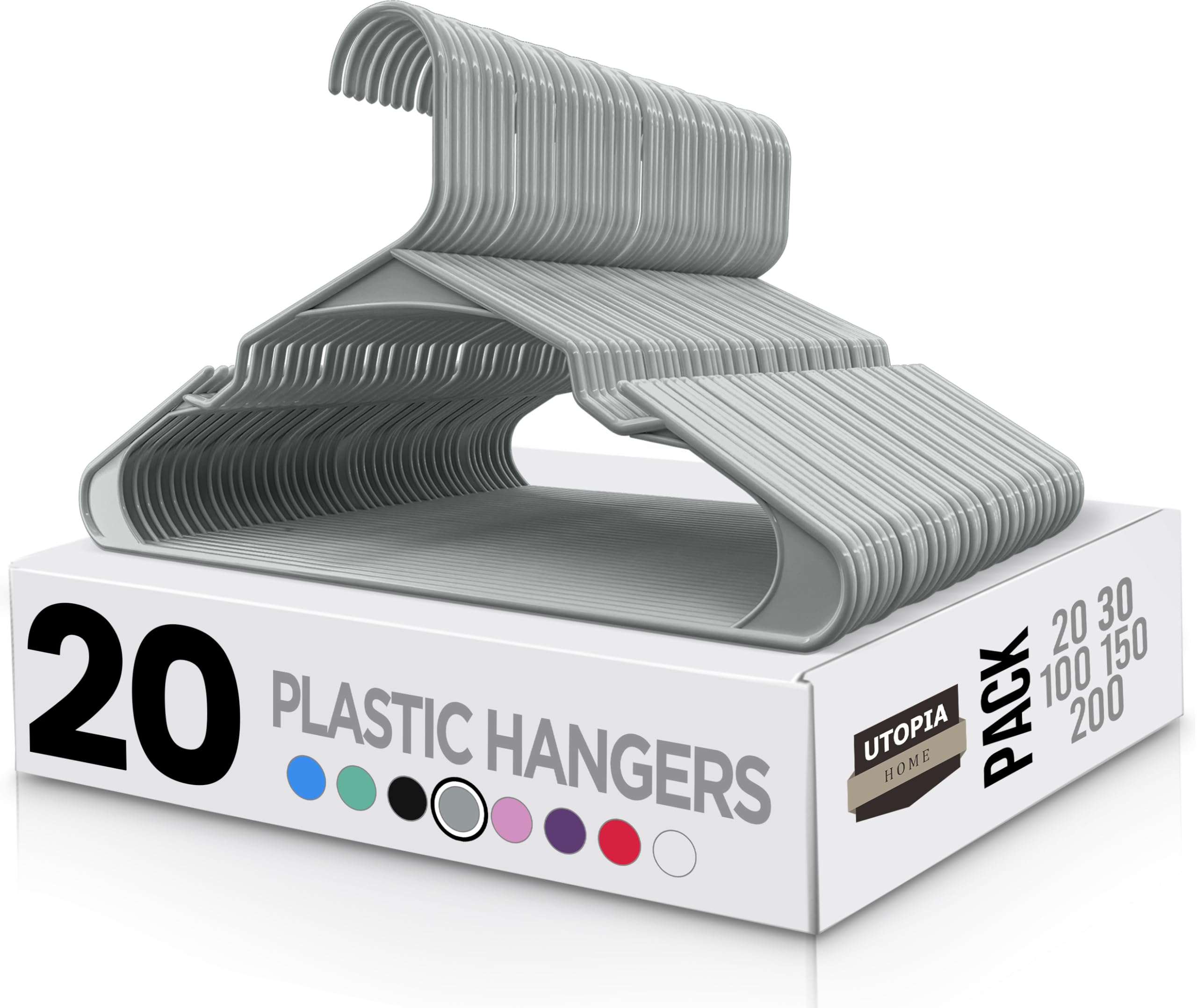 Utopia Home Plastic Hangers 20 Pack - Perfect Space