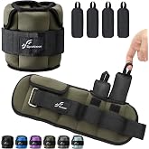 Sportneer Adjustable Ankle Weights with Removable Weights, Easy to Adjust | Built-in handles for easier adjustment, Compact high-density filling, Secure fit for walking, Pilates and strength training