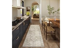 PALOHOM Machine Washable Kitchen Runner Rugs: 2'6"x8' Hallway Rug Non Slip Low Pile Stain Resistant Soft Carpet Runners for Hallways Indoor Entryway Kitchen Laundry Room Bedroom Farmhouse
