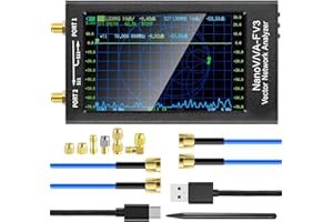 AURSINC Upgraded NanoVNA-F V3 Vector Network Analyzer 4.3" 1MHz–6GHz Antenna Analyzer Measuring S-Parameters Voltage Standing Wave Ratio SWR, Phase, Delay, Smith Chart Support RTC Real time