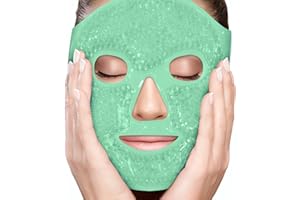 PerfeCore Facial Mask Get Rid of Puffy Eyes Migraine Relief, Sleeping, Travel Therapeutic Hot Cold Compress Pack Gel Beads, Spa Therapy Wrap for Sinus Face Puffiness Headaches Gel Mask