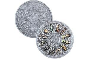 GIMILANG Twelve Constellations Sun Moon Colorful Challenge Coin Divination Coin Lucky Coin Lottery Ticket Scratcher Tool