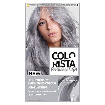 L Oreal Colorista Silver Grey Permanent Hair Dye Gel Long Lasting