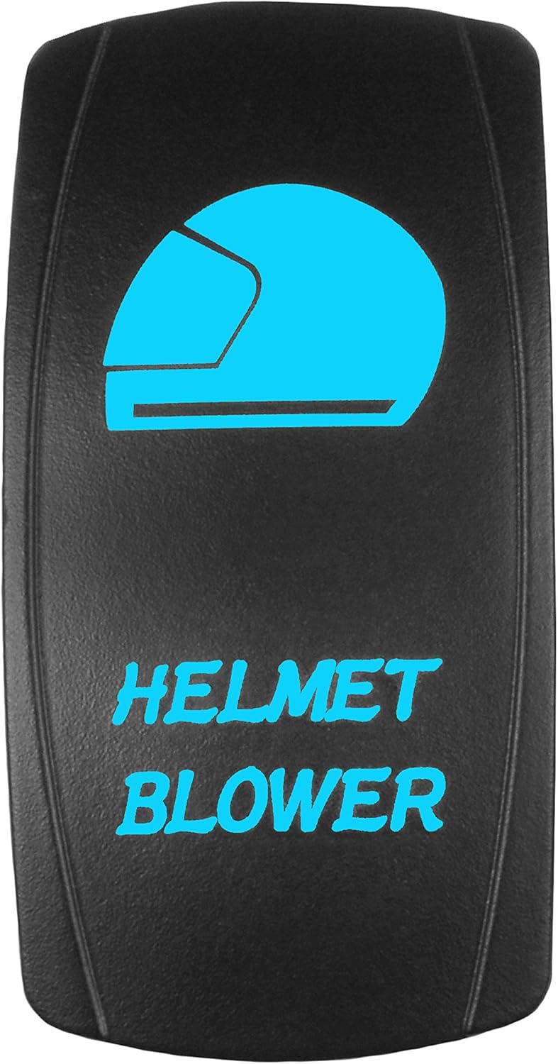 STVMotorsports Laser Backlit Rocker Switch Helmet Blower 20A 12V On/Off LED Light (Blue)