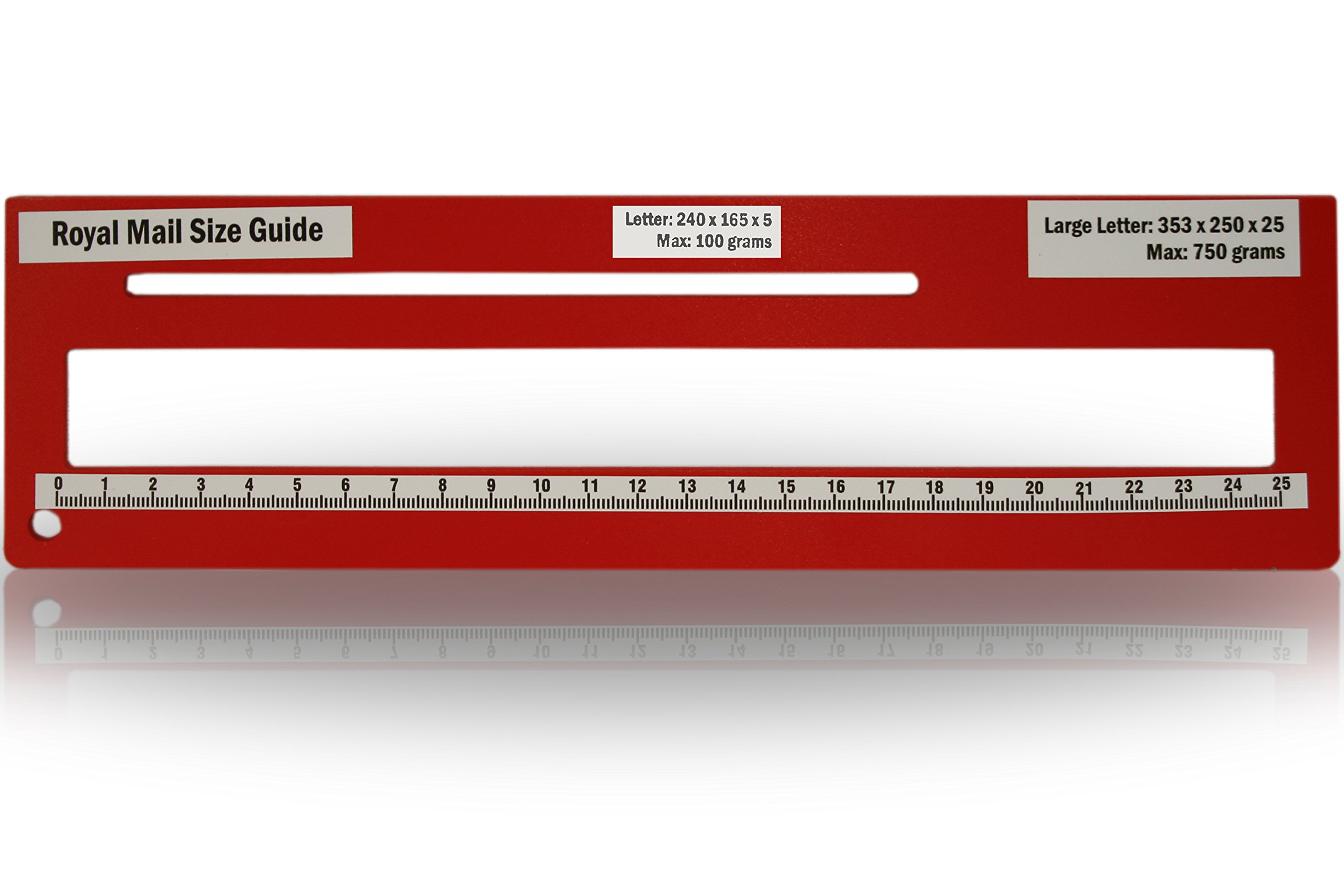 PPI Letter Size Guide Ruler Post Office Postal Price Postage in Red