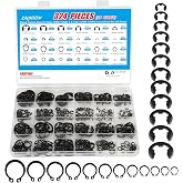 324Pcs C Clips &amp; E Clips Assortment Kit, External Retaining Snap Rings | 24 sizes black carbon steel, C Clip 5mm&ndash;16mm, E Clip 2mm&ndash;12mm, for shafts, bearings, machinery &amp; automotive repair