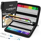 Shuttle Art Dual Tip Brush Pens, 70 Colors, Fine and Brush Dual Tip Markers Set, Portable Storage Case, Ideal for Calligraphy, Coloring, Doodling, Writing