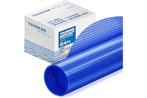 Sapphire Series Round Solar Pool Cover - Extra Durable 16-Mil Polymer Micro Bubble for 24 ft Round Above Ground Pool by Yanke