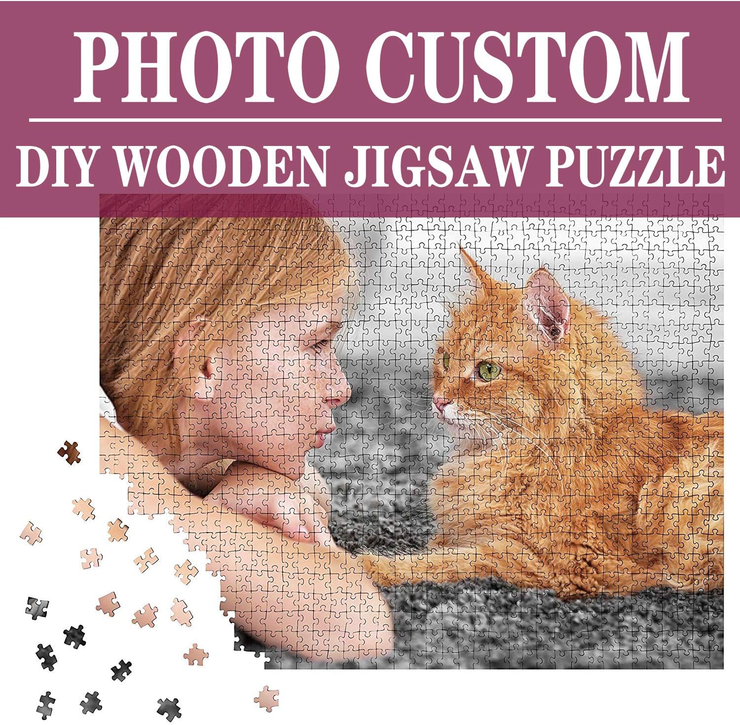 Custom Photo Puzzle 150 Piece for Adults, Large Piece Personalized Custom Wooden Jigsaw Puzzle 4x6 inches