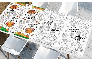 AKEROCK Thanksgiving Crafts for Kids, Thanksgiving Coloring Tablecloth/Poster - Turkey Themed Party Games, Activities, Kids Thanks Giving Gifts for Family or Classroom Party Decorations Decor