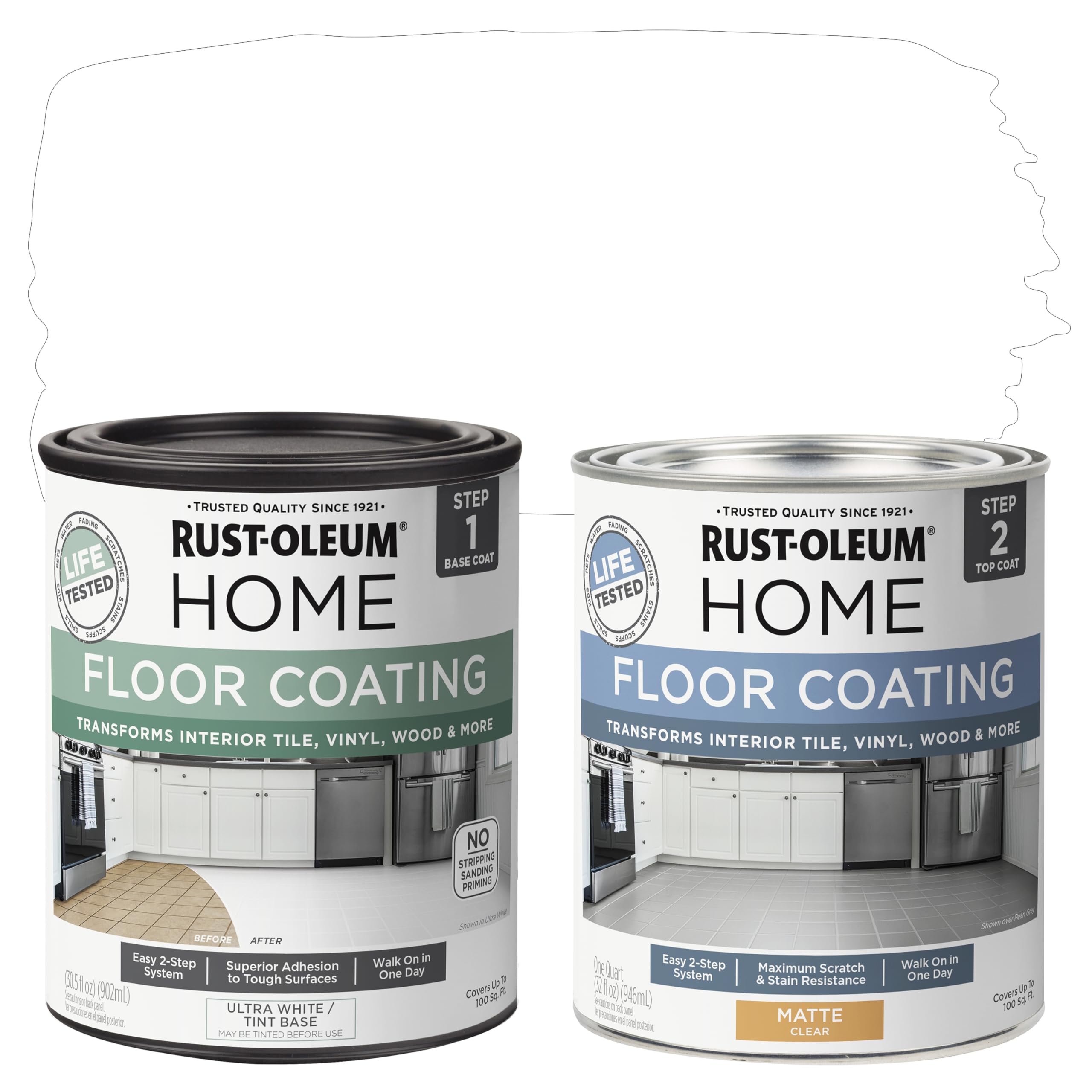 Photo 1 of Rust-Oleum 367591 Home Interior Floor Coating Kit, Matte Ultra White