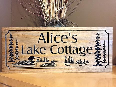 Family Lake House Signs Welcome Signs Loons Ducks Personalized