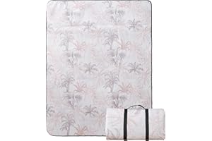 HYSEAS Picnic Outdoor Blanket, Waterproof Foldable 60"x79" with Carry Strap Blanket, 3-Layer Outdoor Picnic Mat for Beach, Camping, Grass Lawn Park, Ideal Couples Gift, Orange Trees