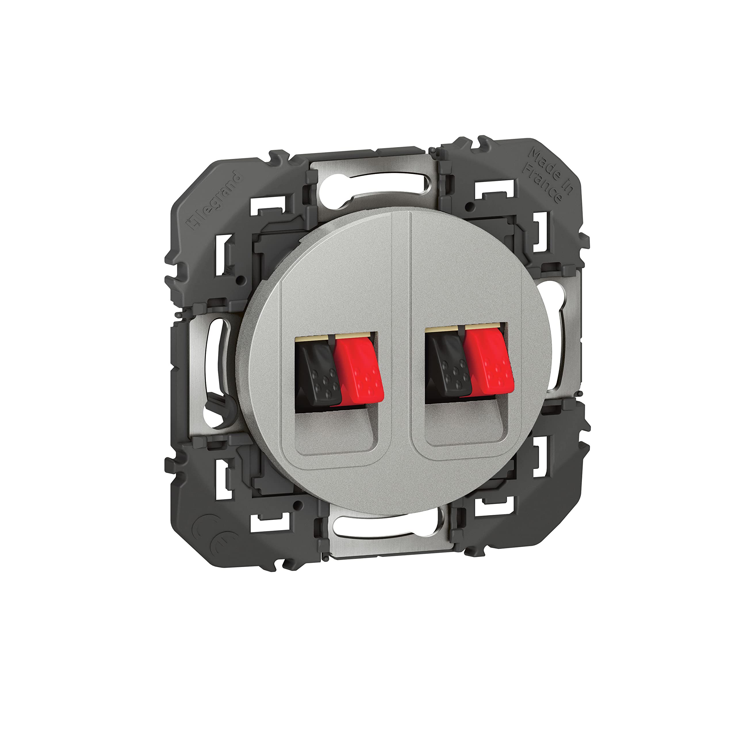 Legrand LEG95259 HP Aluminium Doxie Speaker Socket Double Composable Aluminium