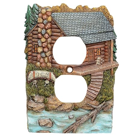 Amazon Com Black Forest Decor Tranquil Cabin Outlet Cover Home