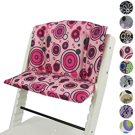 BAMBINIWELT Ersatzbezug, Kissen-Set für Hochstuhl/Kinderstuhl Stokke Tripp Trapp, Sitzverkleinerer Design (RUND) (rosa pinke 