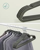 SONGMICS Velvet Hangers 100 Pack Non-Slip 0.6 cm Thick 43.5 cm Grey CRF100V view 3