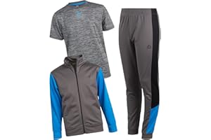 RBX Boys' Jogger Set - 3 Piece Tricot Sweatshirt, Sweatpants, and T-Shirt Tracksuit (8-12)