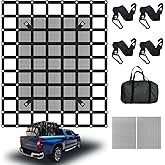 Ganggend 57” x 72“ Heavy Duty Cargo Net with Mesh, Truck Bed Net with J Hooks Accessories, 1500lbs Load Bearing Capacity, Truck Bed Cargo Net Organizer for Pickup Trucks (4.75' x 6')