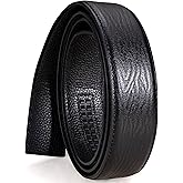 Barry.Wang Ratchet Belt Buckle Strap Replacement 1 3/8”,Leather Belt Straps for 40MM Slide Click Buckle,Trim to Fit