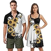 DRESSFO Couples Gothic Floral Outfit | Multi Print Options, Matchable Couples Gothic Floral Soft Stretch Soft Night Soft Party Ready
