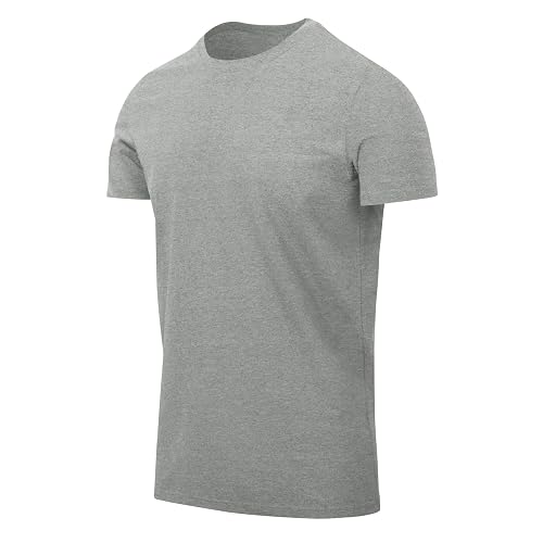 Helikon-Tex Men's T-Shirt Melange - 100% Cotton Casual Tee In Black-Gray, Size XXL