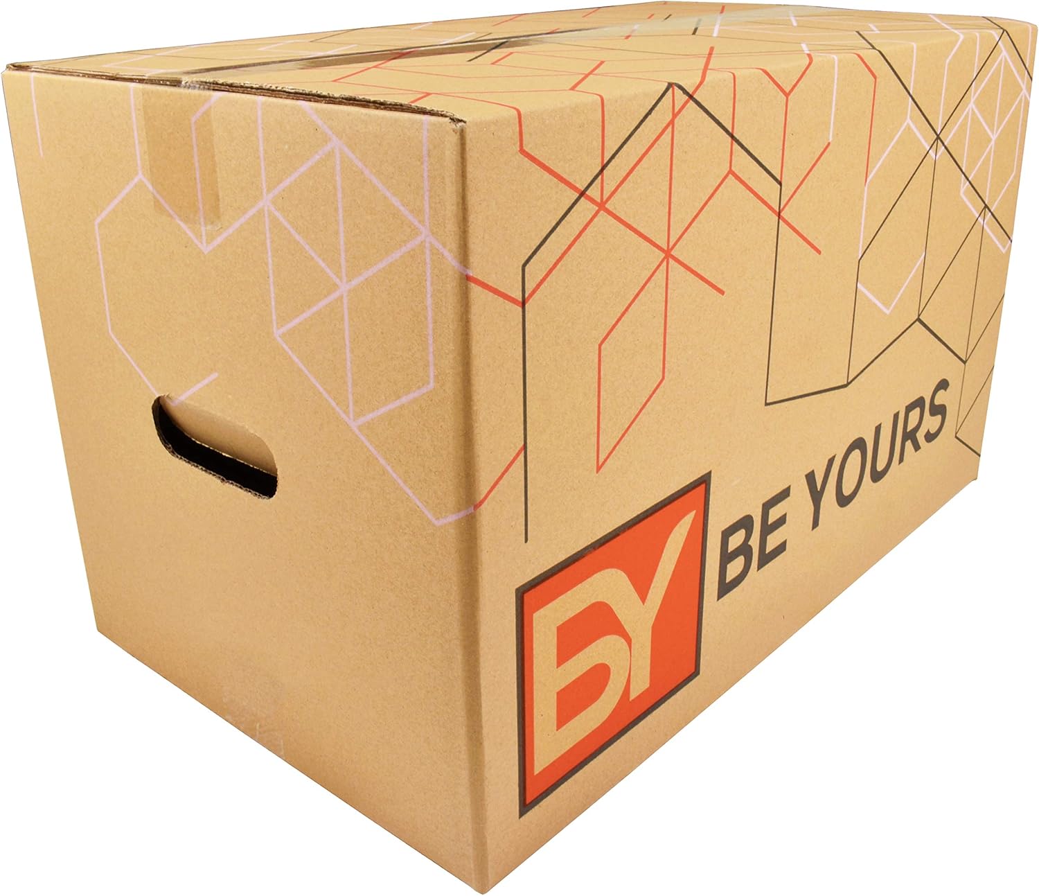 BY BE YOURS Pack of 10 Large Moving Cardboard Boxes with Handles 50 x