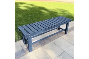 YangAera 35.4'' Outdoor Garden Benches Weatherproof Patio Bench Two-Person Seat Backless Bench Wood Bench with Slatted High Temperature Bench for Front Porch Backyard (Upgraded to Prevent Fading)