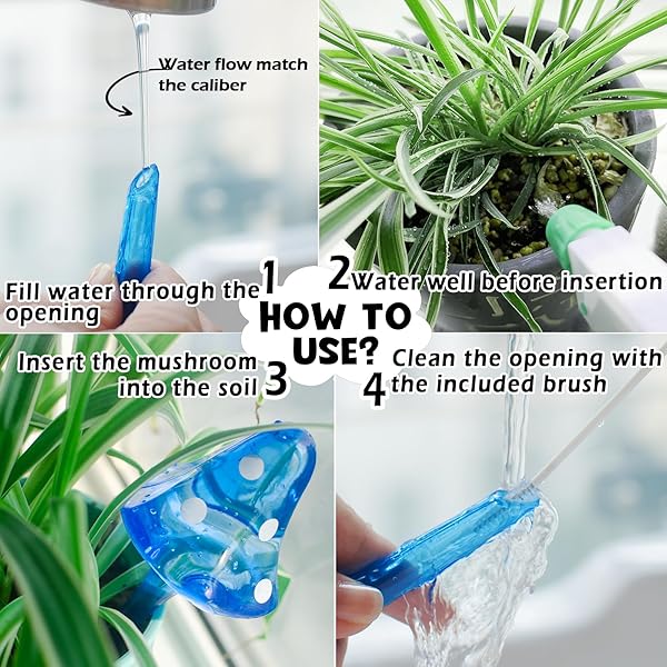 FAMSTAR PLANT SELF WATERING GLOBES BULBS PLANTER INSERT AUTOMATIC PLASTIC WATERING DEVICES PLANT WATERER SPIKES FOR INDOOR OUTDOOR,SELF IRRIGATION SYSTEM LASTS FOR ONE WEEK