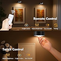 6Pcs Picture Lights for Wall Battery