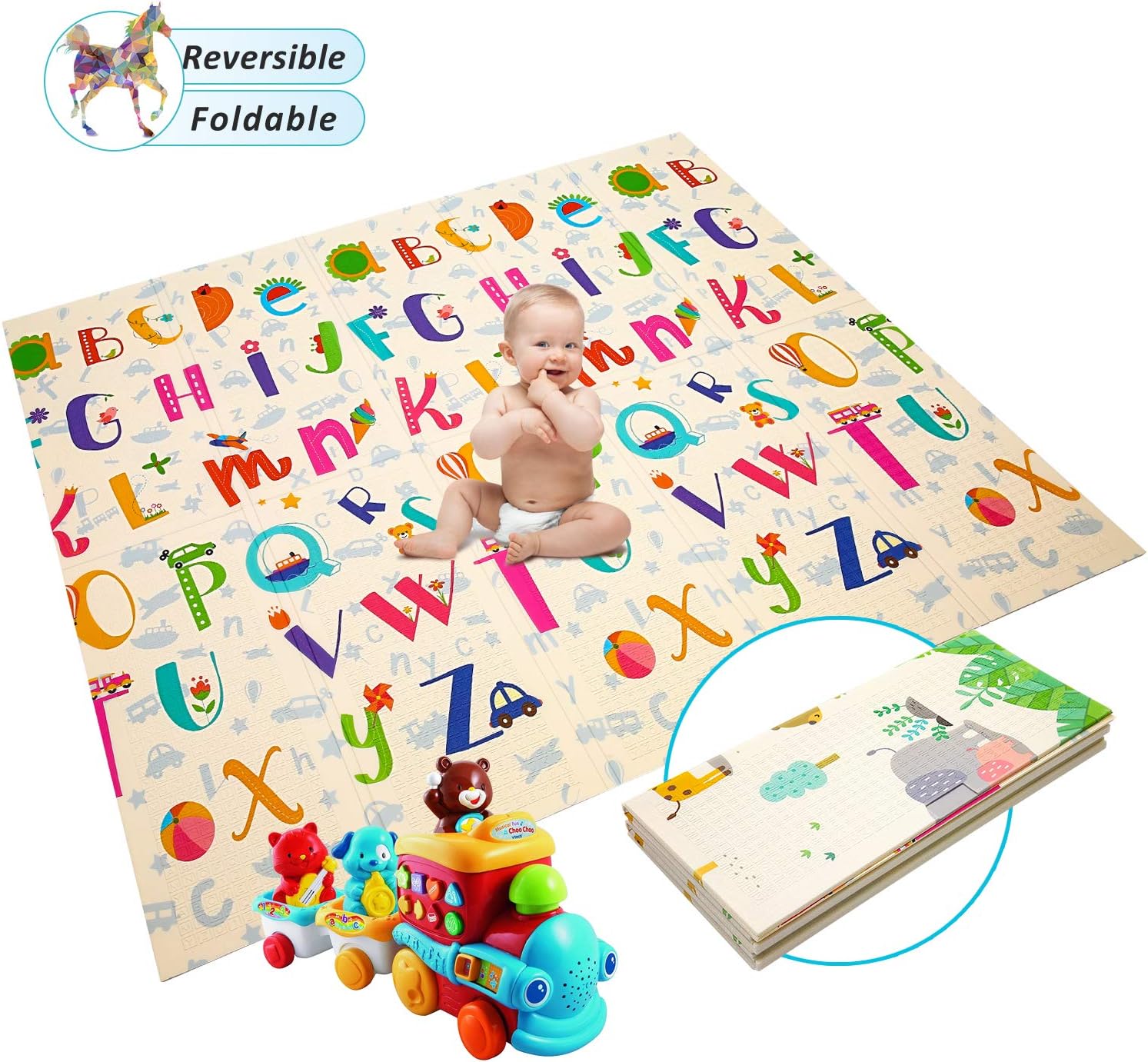 reversible baby play mat