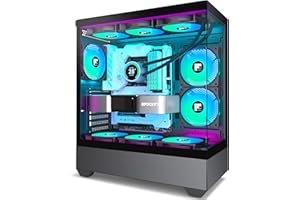 FOIFKIN F1 ATX Computer Case ATX 6 PWM ARGB Fans Pre-Installed Type-C Mid-Tower Case Full-View Dual Tempered Glass Gaming Cas