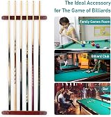 Adhafera 6-Piece Wall-Mounted Pool Cue Rack Holder view 4