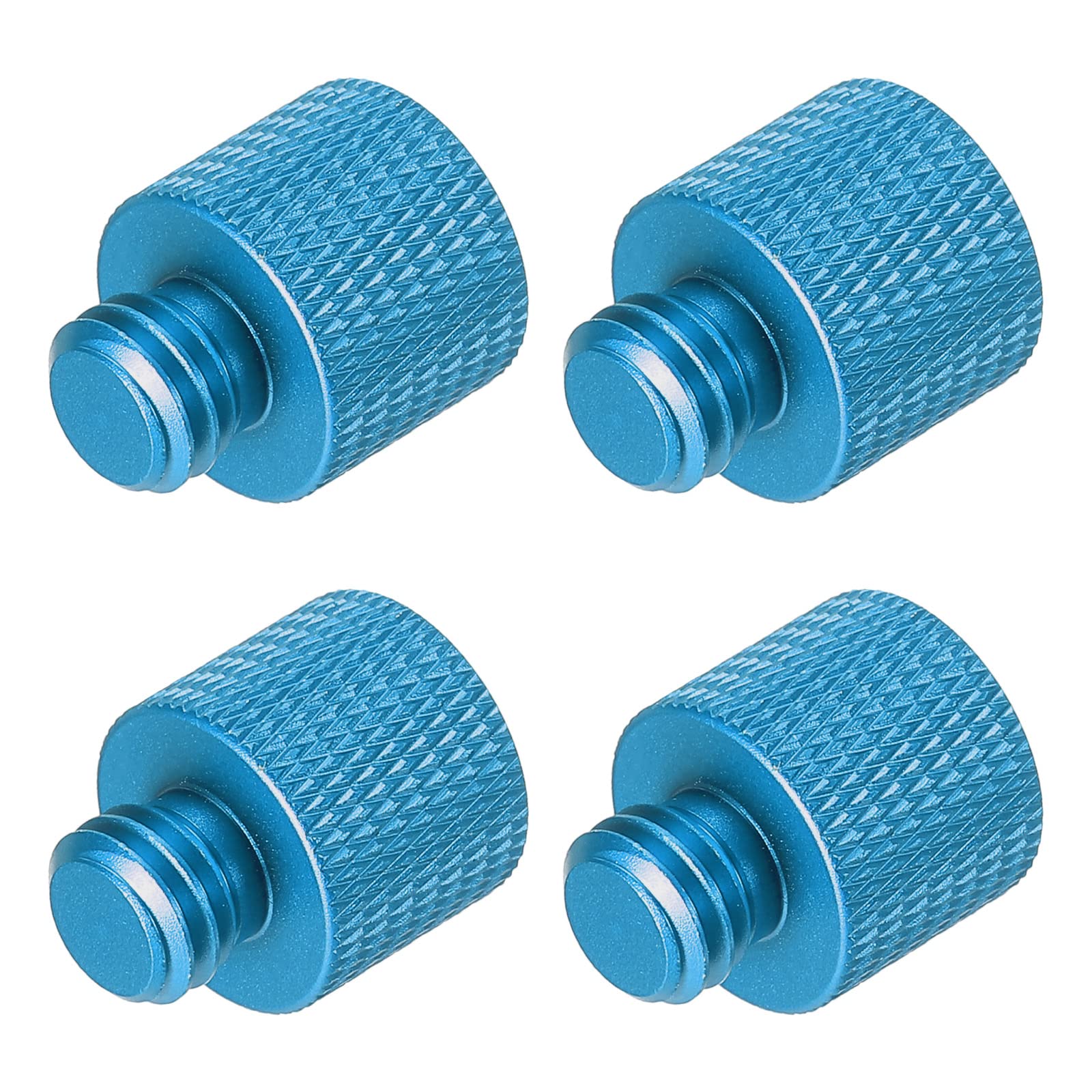 PATIKIL Mic Stand Adapter 3/8 Male x 1/4 Female Camera Screw Thread Adapter for Microphone Tripod Stand Blue 4 Pack