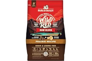 Stella & Chewy's Wild Red Raw Blend Kibble - Premium Freeze-Dried Raw Coated Dog Food - Perfect For Picky Eaters - High Protein Grain Free with 6 Poultry Sources - 3.5lb Bag