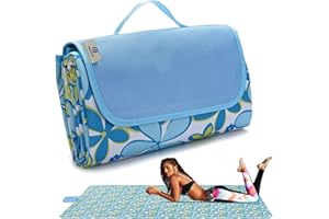 FashionLive Picnic Blanket Beach Mat Extra Large Sandproof Waterproof Camping Blanket Portable Travel Blanket Play Mat for Outdoor Indoor Family Women Men Kids Beach BBQ Park Grass