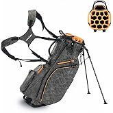 Camboke 15-Way Golf Stand Bag, Lightweight &amp; Full-Length Dividers,Rain Hood | Cooler pocket, individual club slots, wear‑resistant fabric, putter slot for jumbo grip